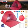 Pop Up Beach Tent Sun Shade Shelter Anti-UV Automatic Waterproof Tent Canopy for 2/3 Man w/ Net Window Storage Bag for Outdoor Beach Camping Fishing P