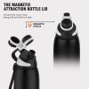 32oz/ Leakproof Free Drinking Water Bottle with Spout Lid for;  Stainless Steel Sports Water Bottle for Fitness;  Gym and Outdoor Sports;  white/green